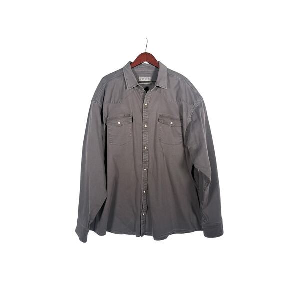 Poncho Outdoors Shirt Mens 3XL Black The Matamoros LS Pearl Snaps Denim Rodeo - Picture 2 of 7